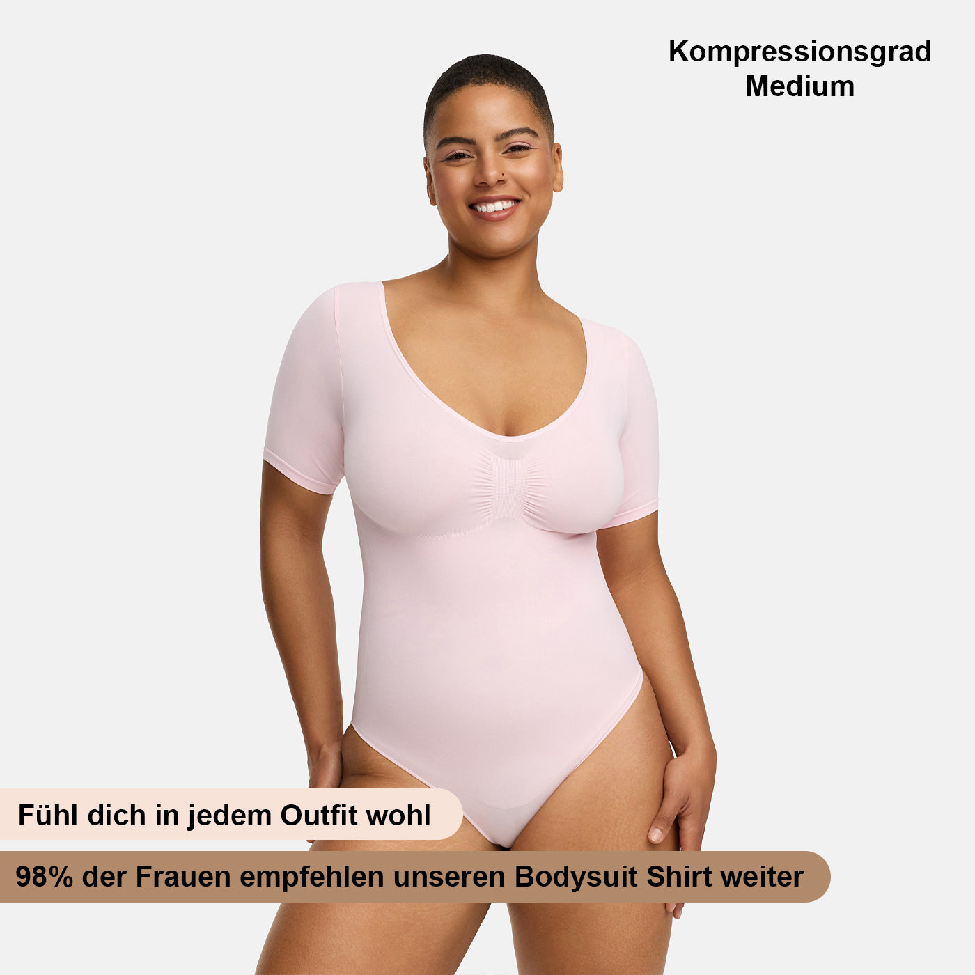 T-Shirt Bodysuit Sculpting Shapewear mit Slip - Mid Season