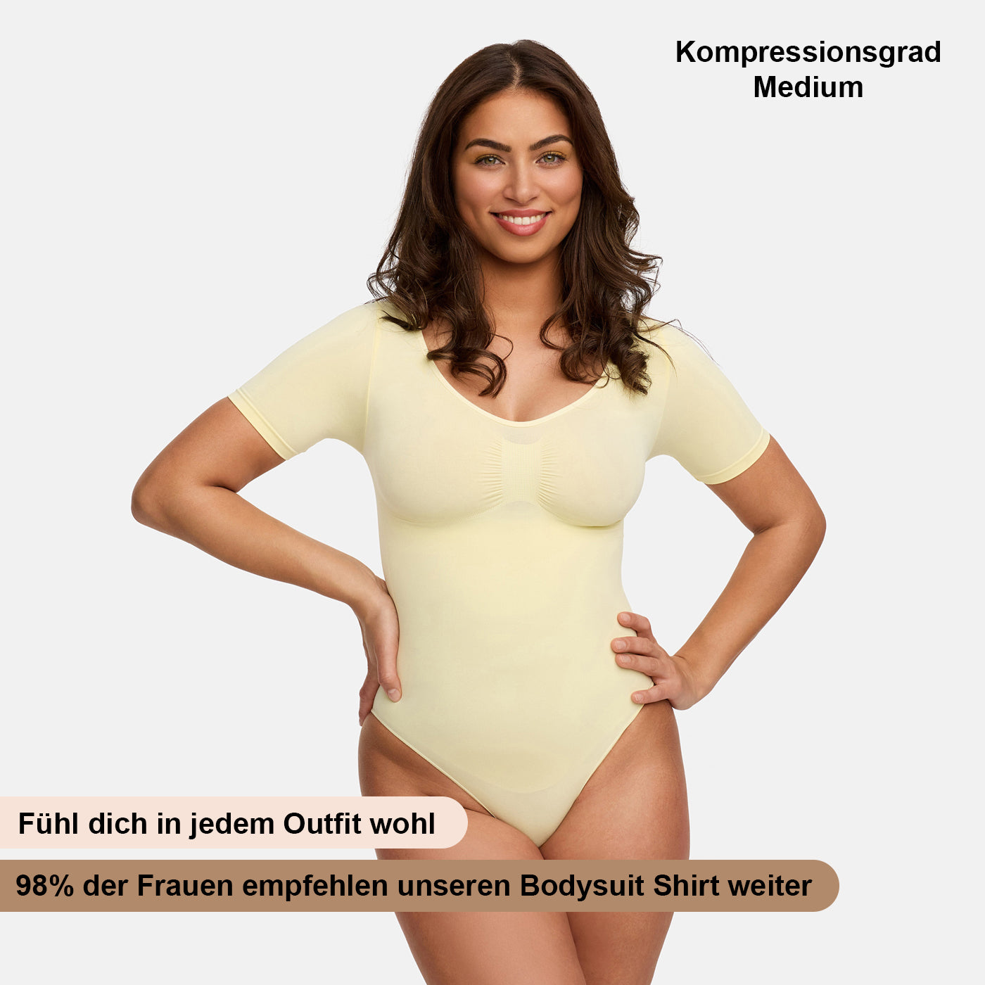T-Shirt Bodysuit Sculpting Shapewear mit Slip - Mid Season
